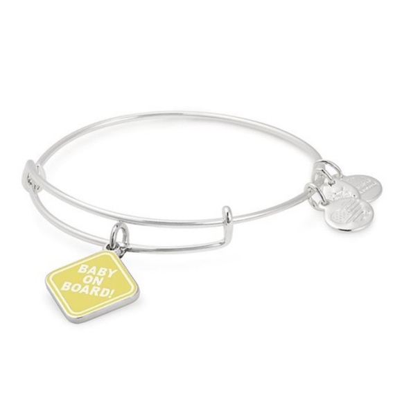 NWT Alex and Ani Baby on Board Shiny Silver Bangle Bracelet - Picture 1 of 5